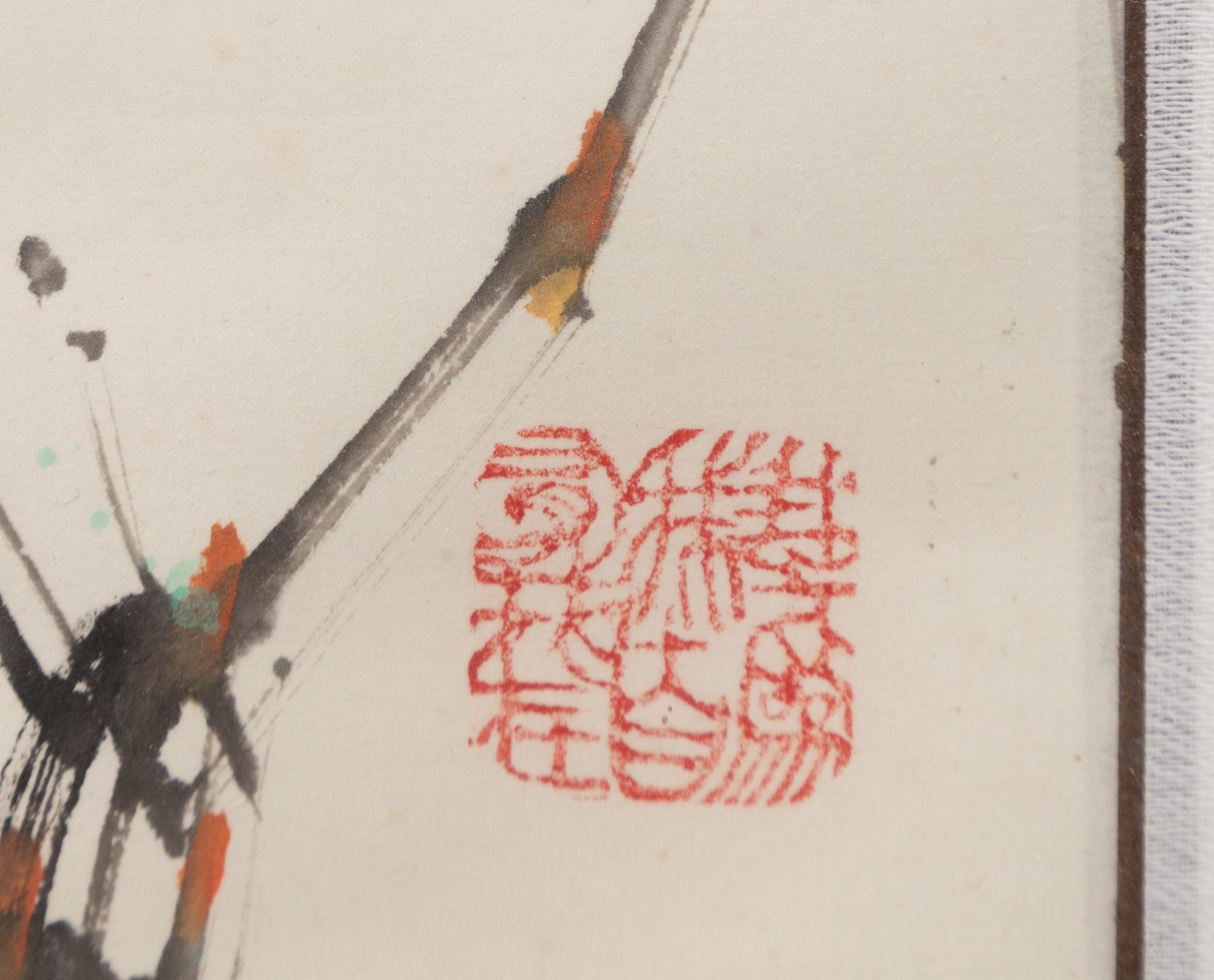 Unidentified artists, three Chinese paintings, around 2000.