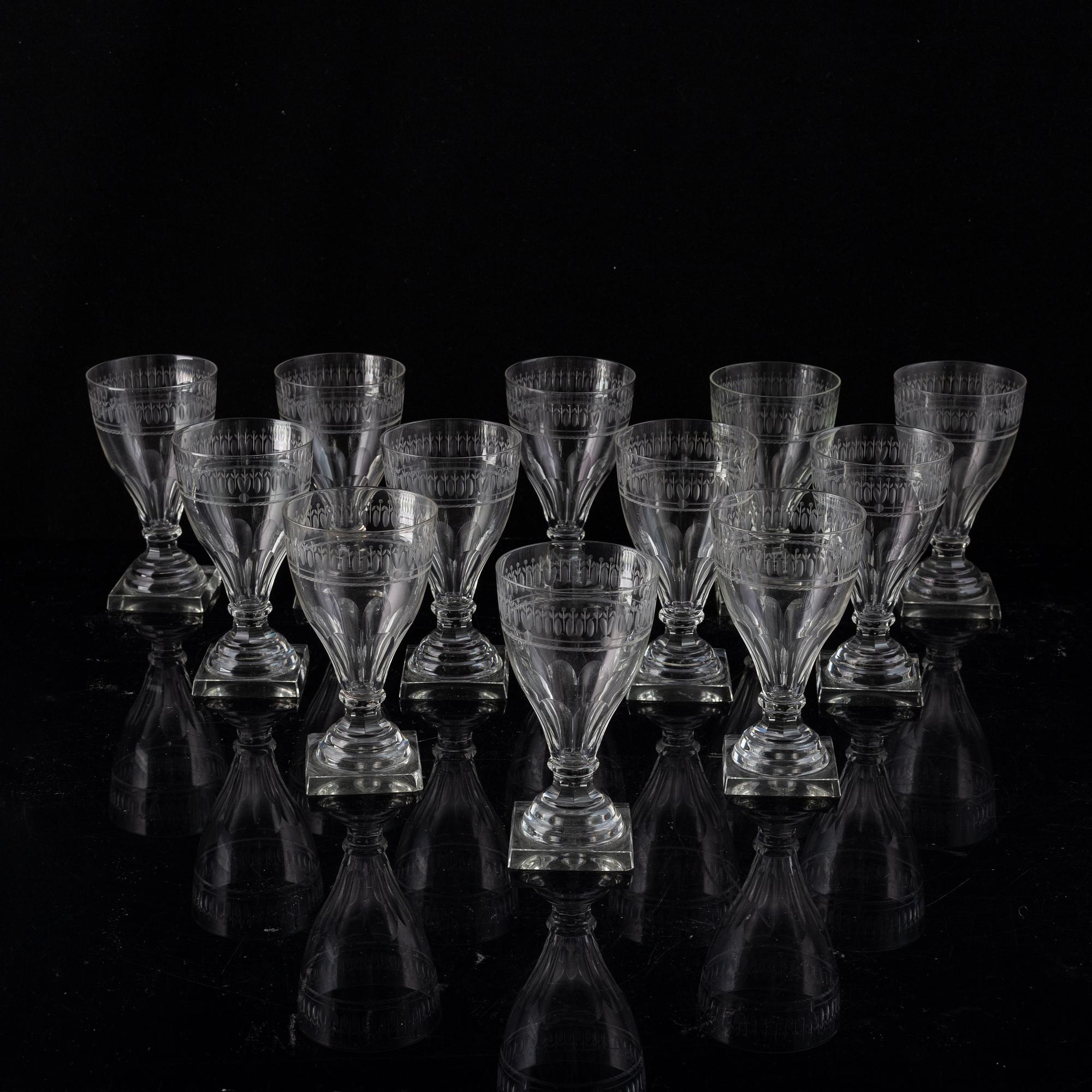 Gerda Strömberg, glasservis, 54 delar, "Säby",   Strömbergshyttan.