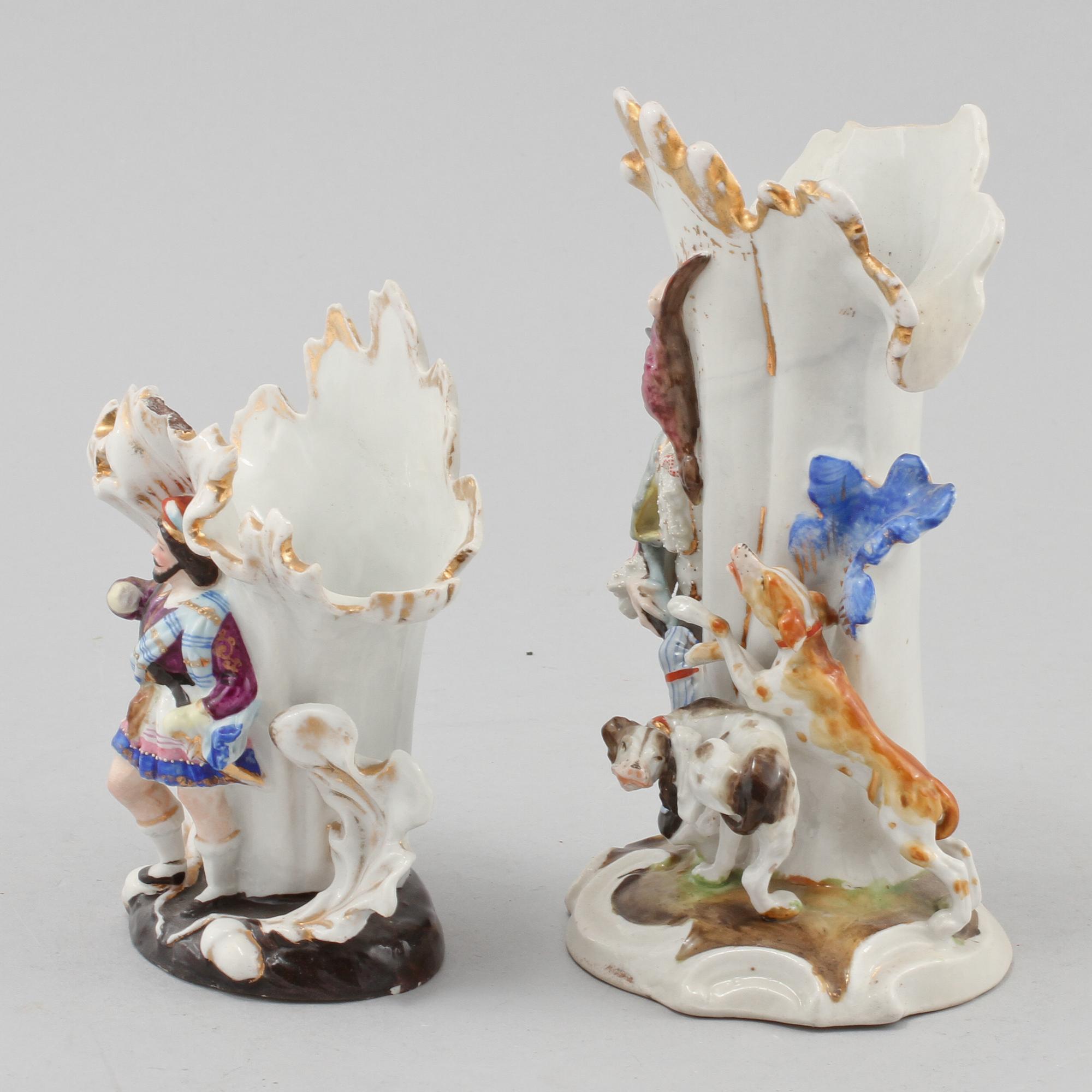 VASER, 2 st, porslin, senempire, 1800-tal.