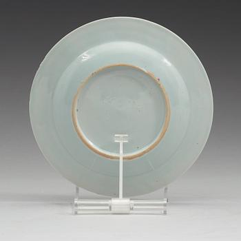A set of six export porcelain famille rose 'Rooster' dessert dishes, Qing dynasty, Qianlong (1736-1795).