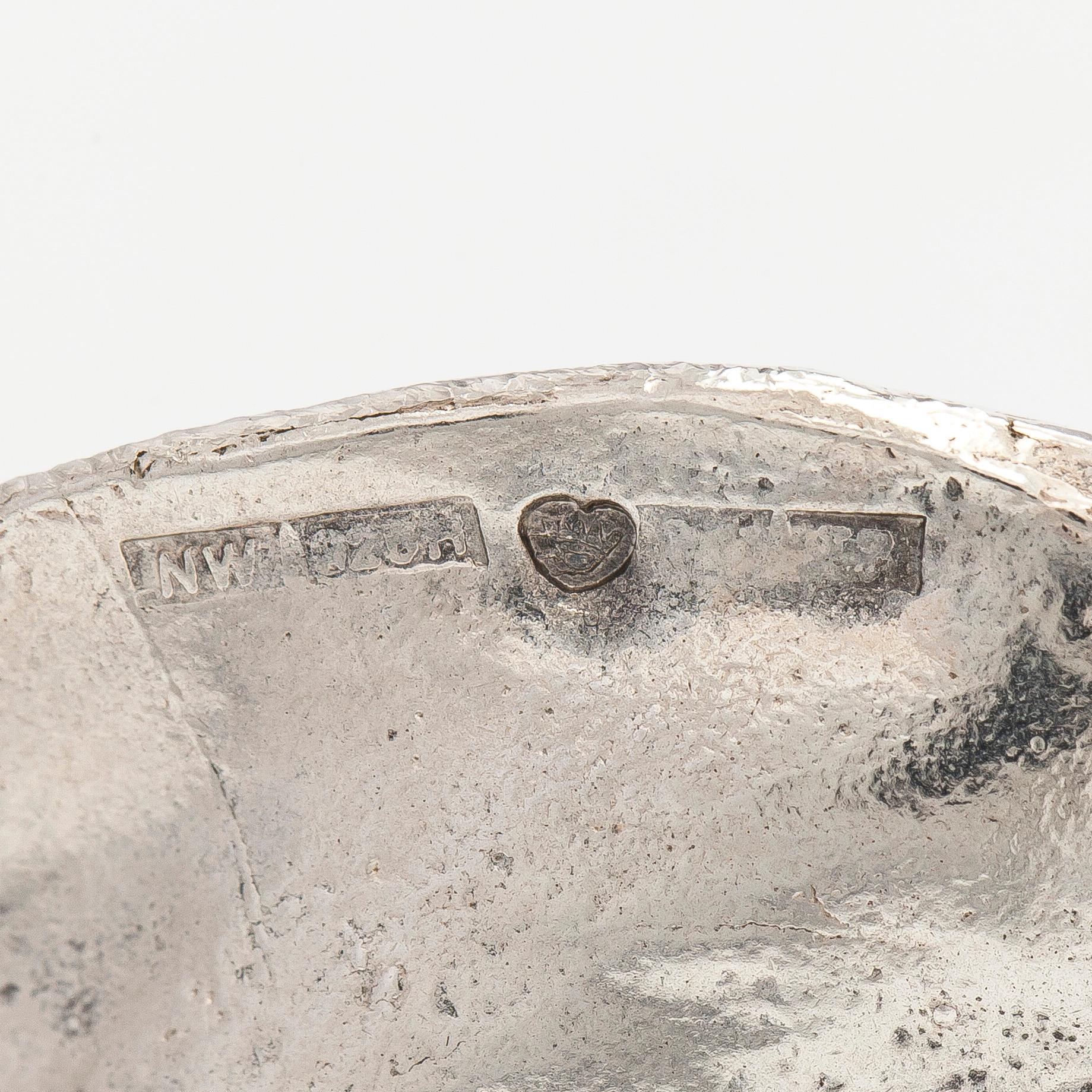 Helky Juvonen, rintaneula, sterlinghopea, Westerback, Helsinki 1972.