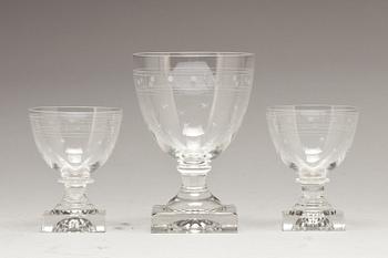 GLASSERVIS, 15 delar, empirestil, 1900-talets första hälft.