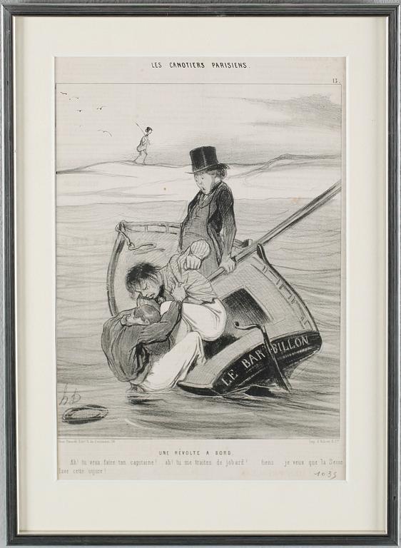 HONORÉ DAUMIER, efter, 4 st, litografiska tryck, sent 1800-tal.