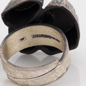Kultasepät Sten & Laine, bracelet and two rings, silver.