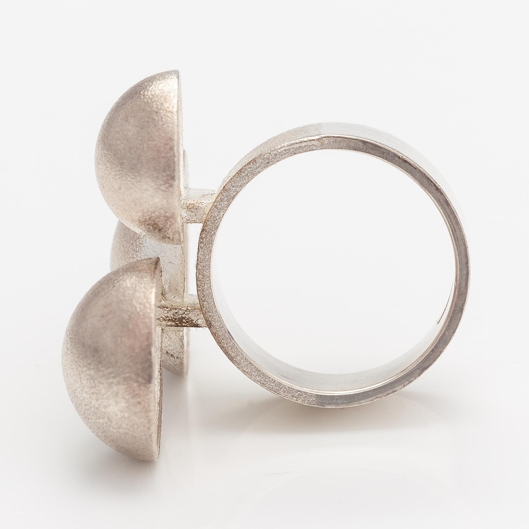 Mari Isopahkala, A sterling silver ring "Winter pearls". Lapponia 2013.