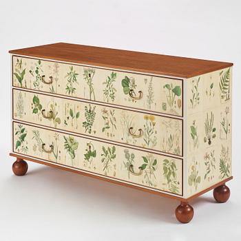 Josef Frank, a "Flora" chest of drawers, Firma Svenskt Tenn, Sweden, probably 1970s.