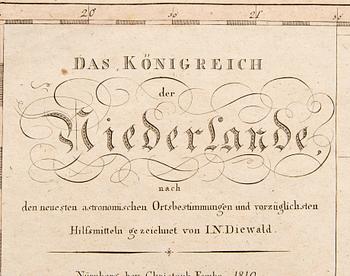 Johann Nepomuk Diewald, karta, handkolorerat kopparstick, Nürnberg 1819.