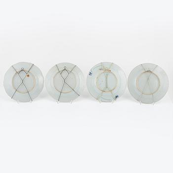 A group of eight Chinese porcelain dishes, Qing dynasty, Qianlong (1736-95) and China, early 20th Century.