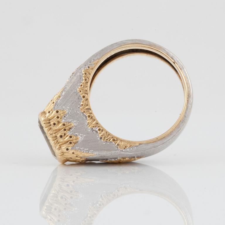 RING med gul safir ca 3.40 ct signerat M. Buccellati. (Mario Buccellati).