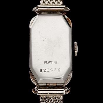 ARMBANDSUR, dam, platina och 18k vitguld med åttkantsslipade diamanter tot ca0,70ct. Art deco, 1920/30-tal. Vikt ca27g.