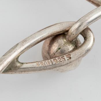 Niels Erik From. Collier samt armband, silver.