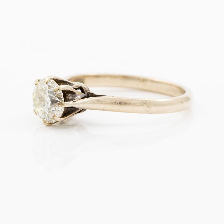 Ring, 18K white gold with brilliant-cut diamond.