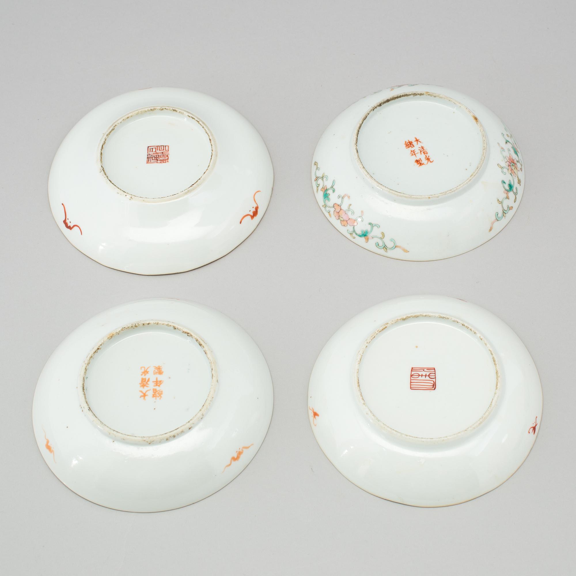 A group of various cups and saucers, Chinese and European, 18th-19th century.