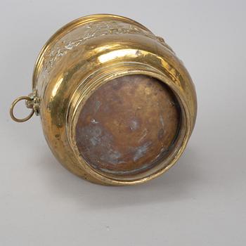 A 19th century brass flower pot.
