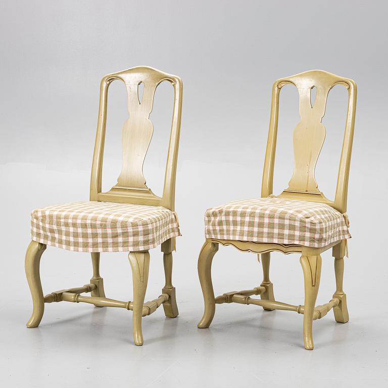Dining group, 7 pieces. Rococo style, second half of the 20th century.