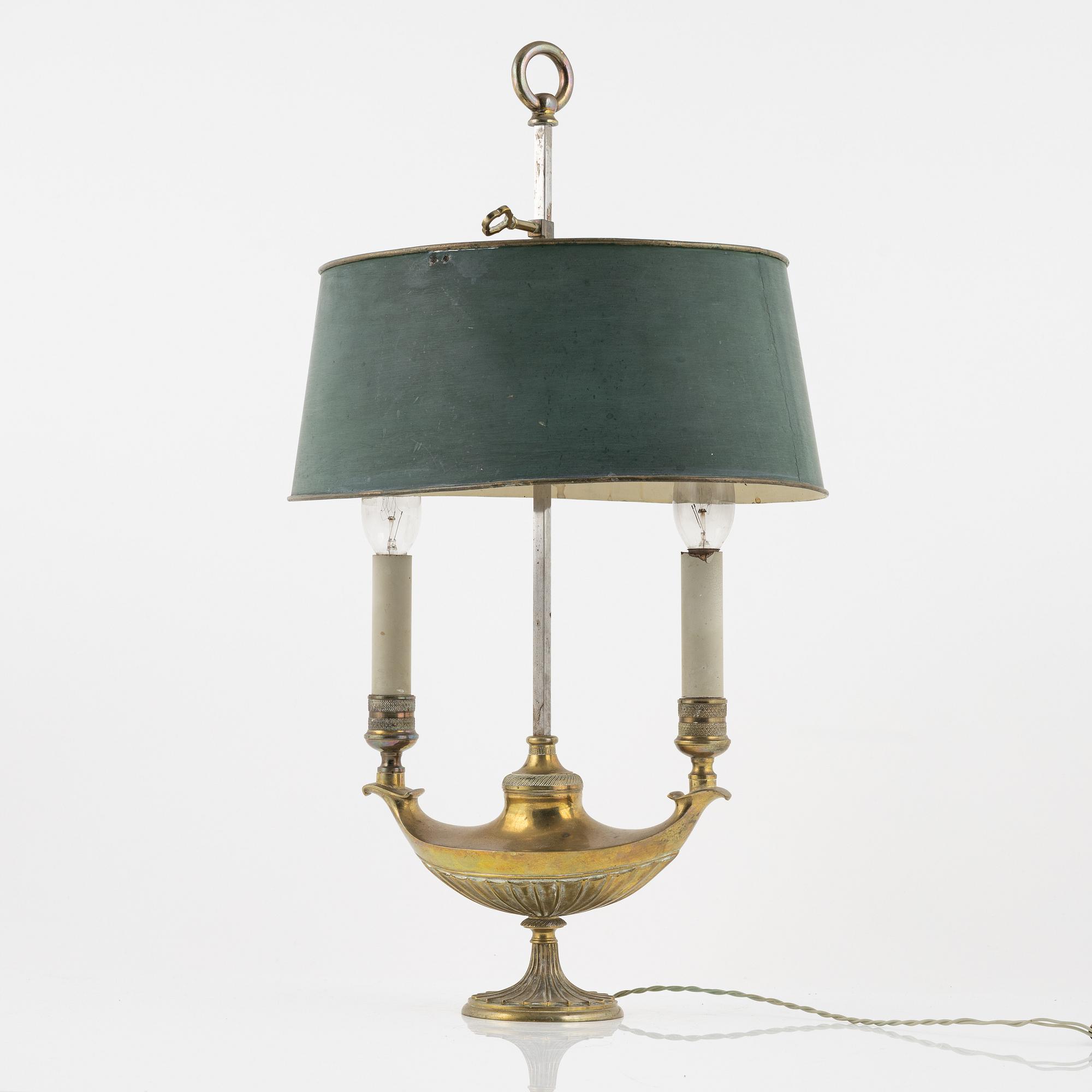 An Empire-style 'bouillotte' lamp, late 19th century.