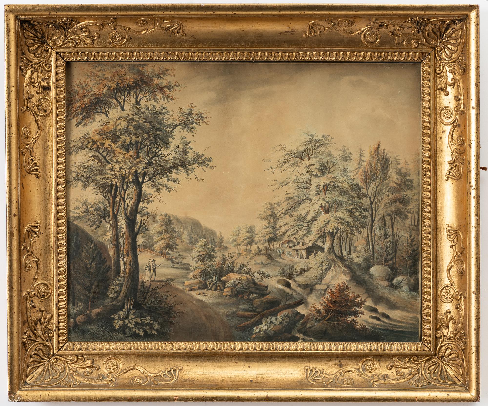 Justus Fredrik Weinberg, Pastoralt landskap med figurer.