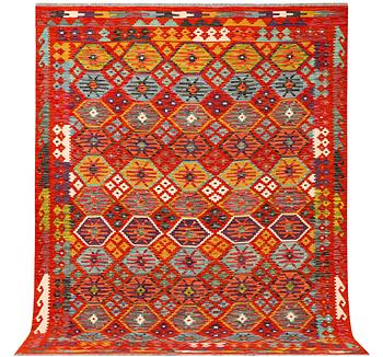 An Afghan kilim carpet, c. 257 x 202 cm.