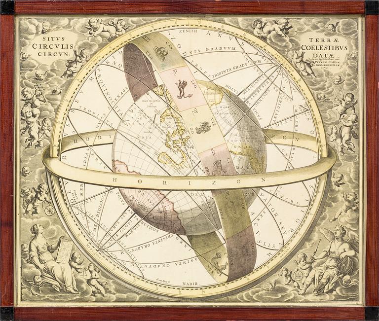 Four maps after Andeas Cellarius "Harmonia Macrocosmica", second half of the 20th century.