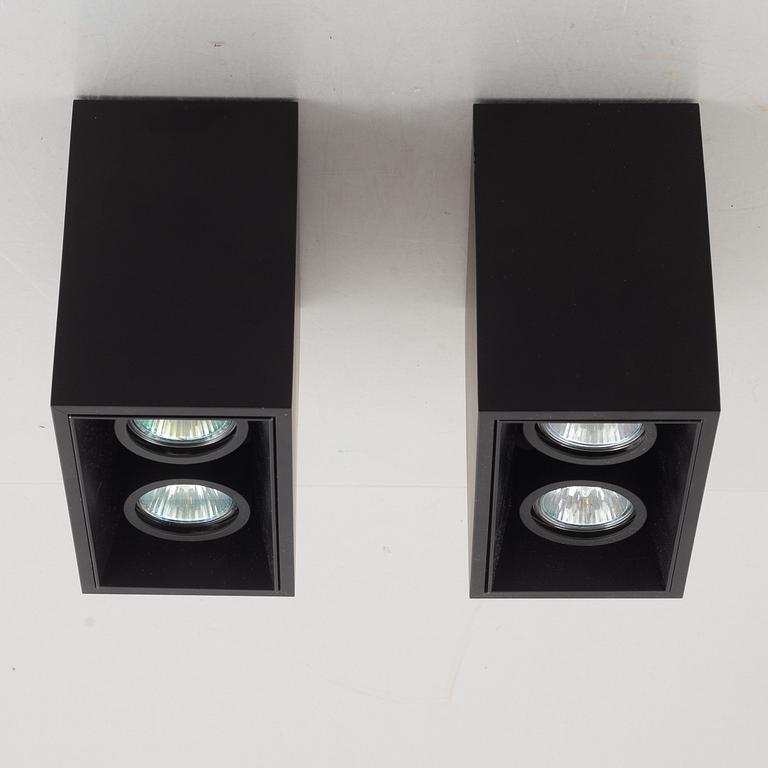 Flos, ceiling lamps, a pair, "Compass Box small 2L".