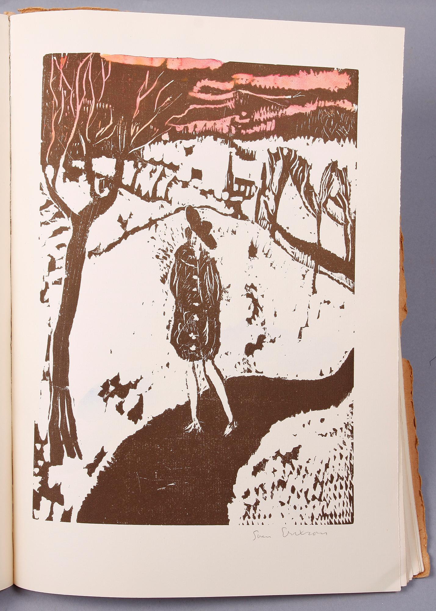 BOK MED TRÄSNITT, "Stad och land", Ivar Lo-Johansson och Sven Erixson. Numr 31/75 och sign.