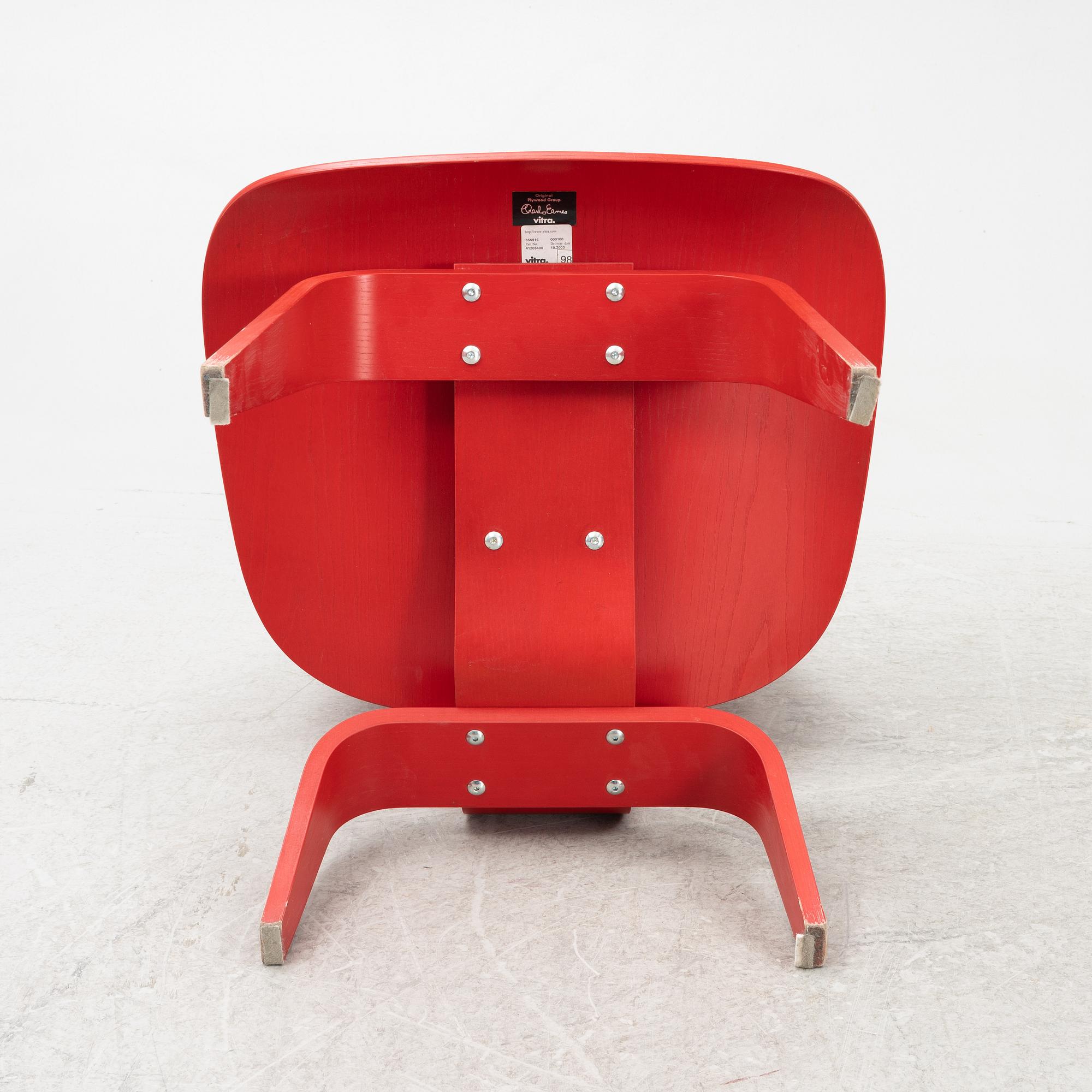 Charles & Ray Eames, a 'LCW' chair, Vitra, dated 2003.