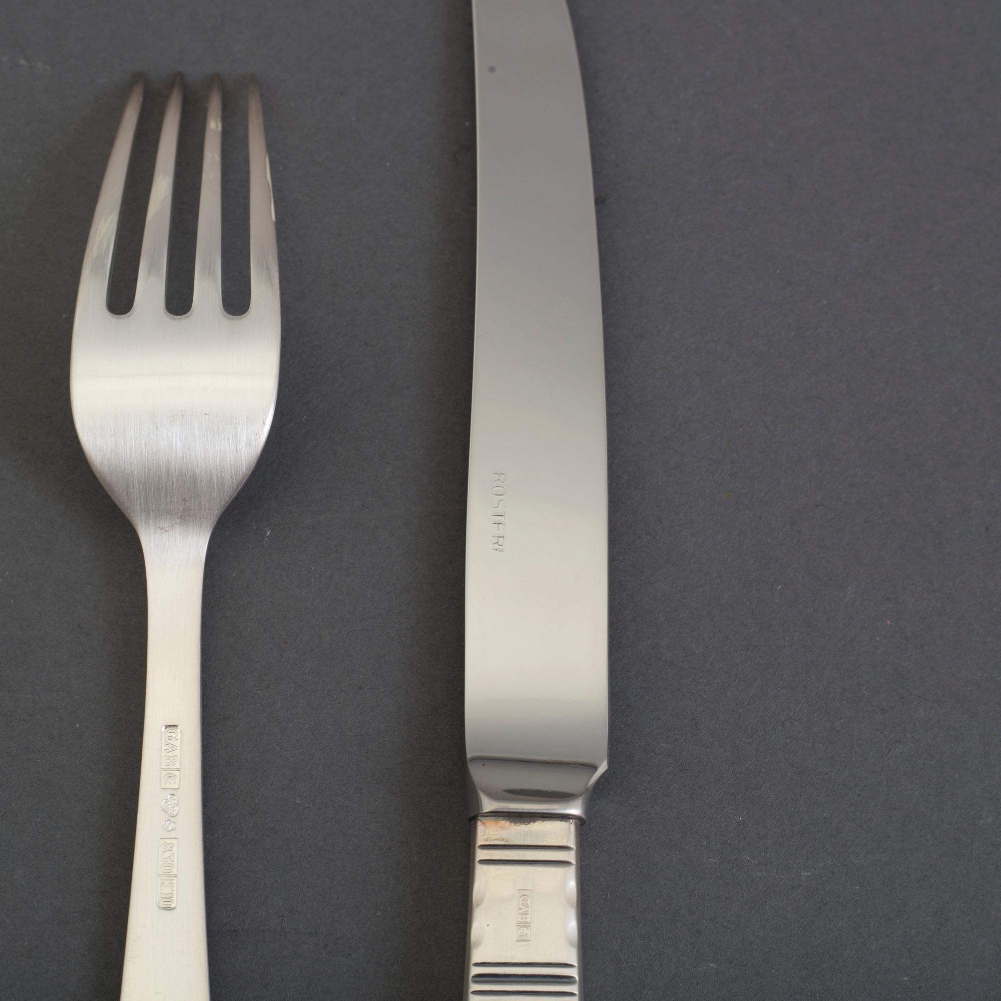 JACOB ÄNGMAN, bestickservisdelar, 24 delar, silver, "Rosenholm", GAB, Stockholm, 1980-tal.