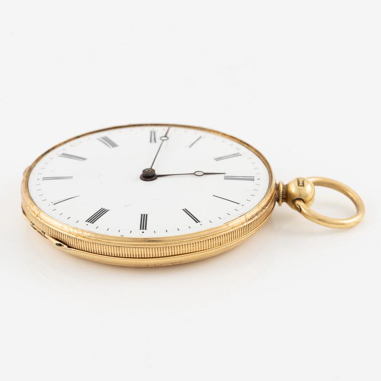 Pocket watch, 18K gold, 41.5 mm.