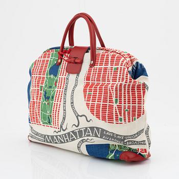 Firma Svenskt Tenn, a 'Manhattan' fabric and leather bag.