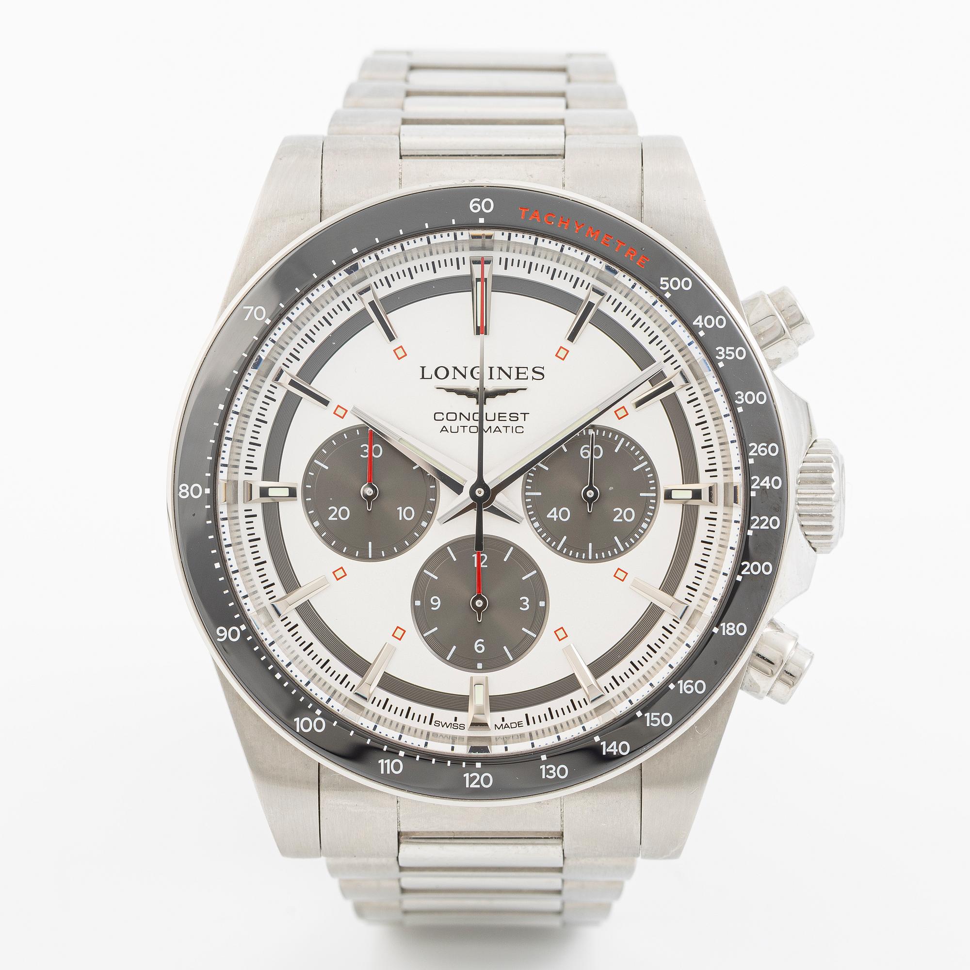 Longines, Conquest, chronograph, wristwatch, 42 mm.