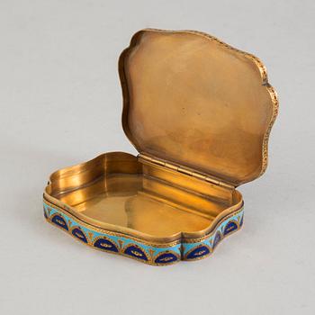 A 20th century gilded enamel box.