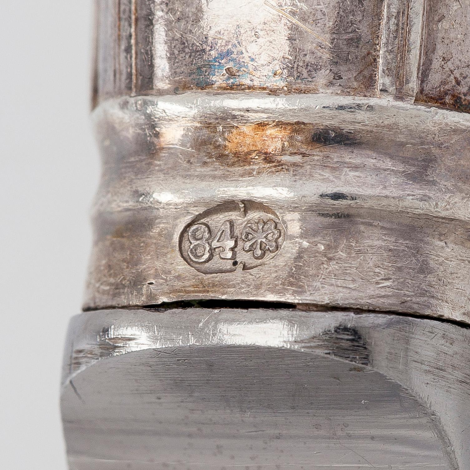 C. J. Heyne, och Grachev, ragusked och bestickuppsättning, 36 delar, silver, S:t Petersburg 1825 och 1894.