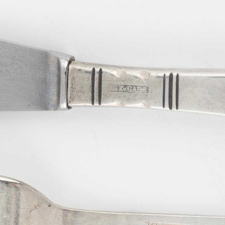 A Swedish 20th century set of 24 pcs of silver cutlery mark of Jacob Ängman, , GAB, Eskilstuna 1977-79.
