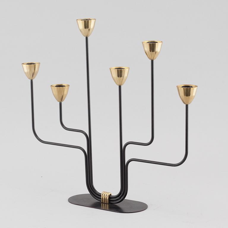 A candelabra, designed by Gunnar Ander for Ystad Metall, third quarter of the 20th century.