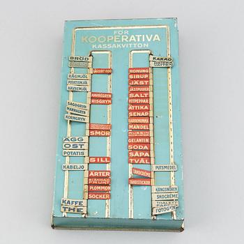 INKÖPSTAVLA, Kooperativa förbundet, 1930-/40-tal.