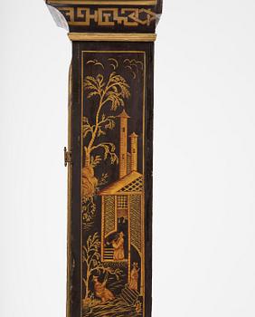 A George II japanned musical longcase clock by William Barrow (watchmaker in London 1700-36).