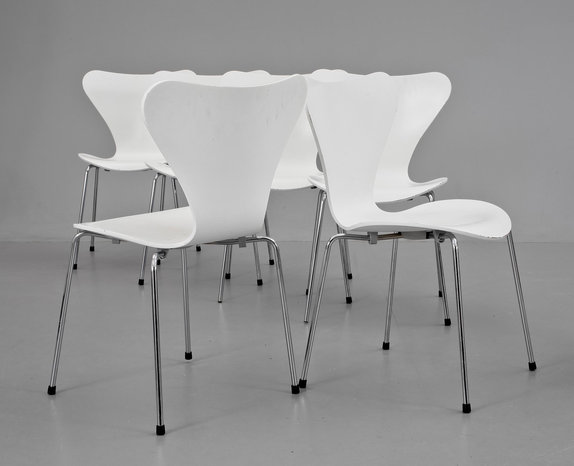 STOLAR, 8st. "Sjuan", Arne Jacobsen, Fritz Hansen.