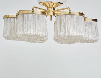 Hans-Agne Jakobsson, a six shade model "T-606" brass and tassle ceiling lamp, Markaryd, Sweden 1960-70´s.