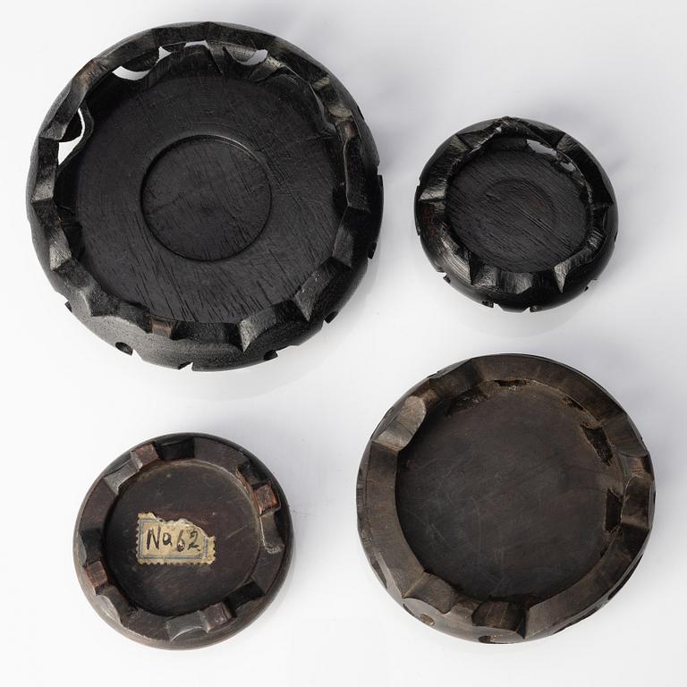 A group of Chinese wooden stands, late Qing dynasty and 21st century.