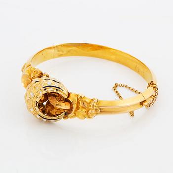 Armring 18K guld och emalj, Carl Otto Zetterberg, Stockholm, 1848.