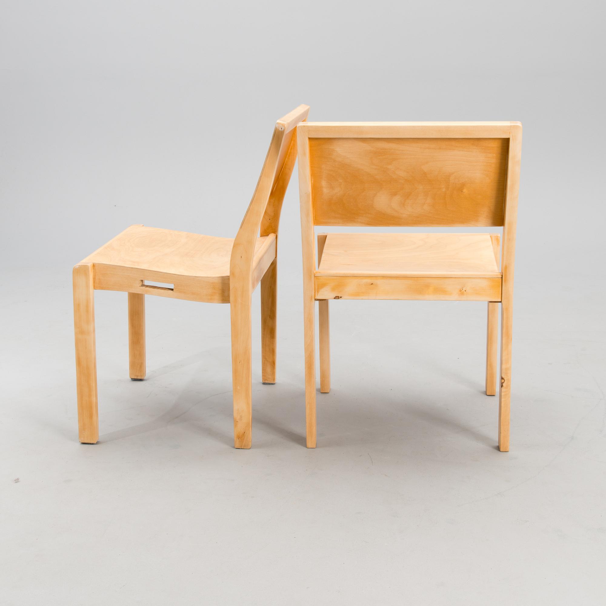 ALVAR AALTO, stolar, 6 st, modell 611, Artek, 1900-talets mitt.