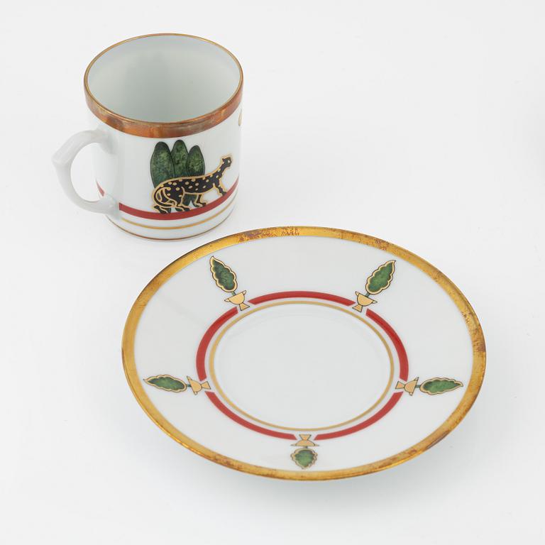 Cartier, four porcelain coffee cups, Limoges, France.