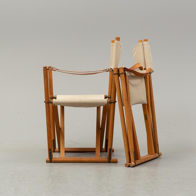 Mogens Koch, a set of four folding chairs, Kado, late 20th century.