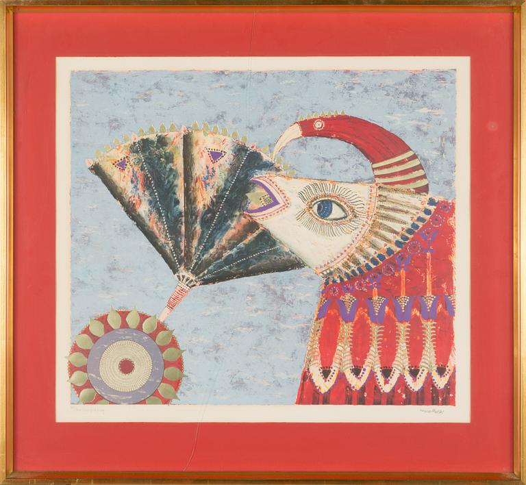 Max Walter Svanberg, gold embossed lithograph, signed and numbered 65/300.