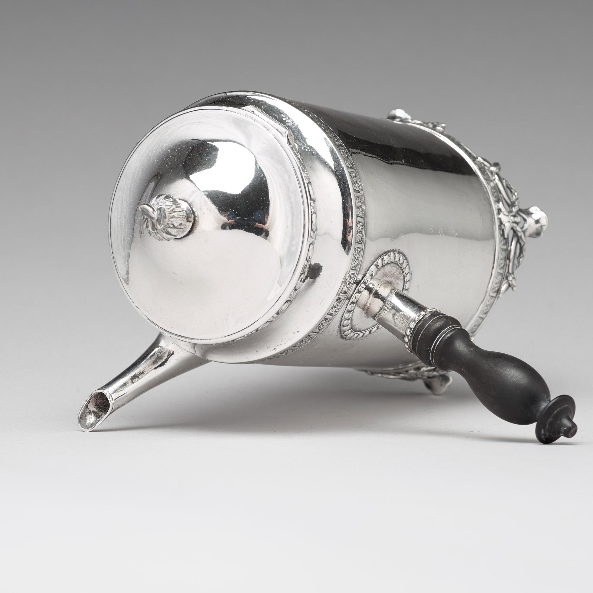 A Swedish 18th century silver coffee-pot, mark of Stephan Halling, Orebro 1784.