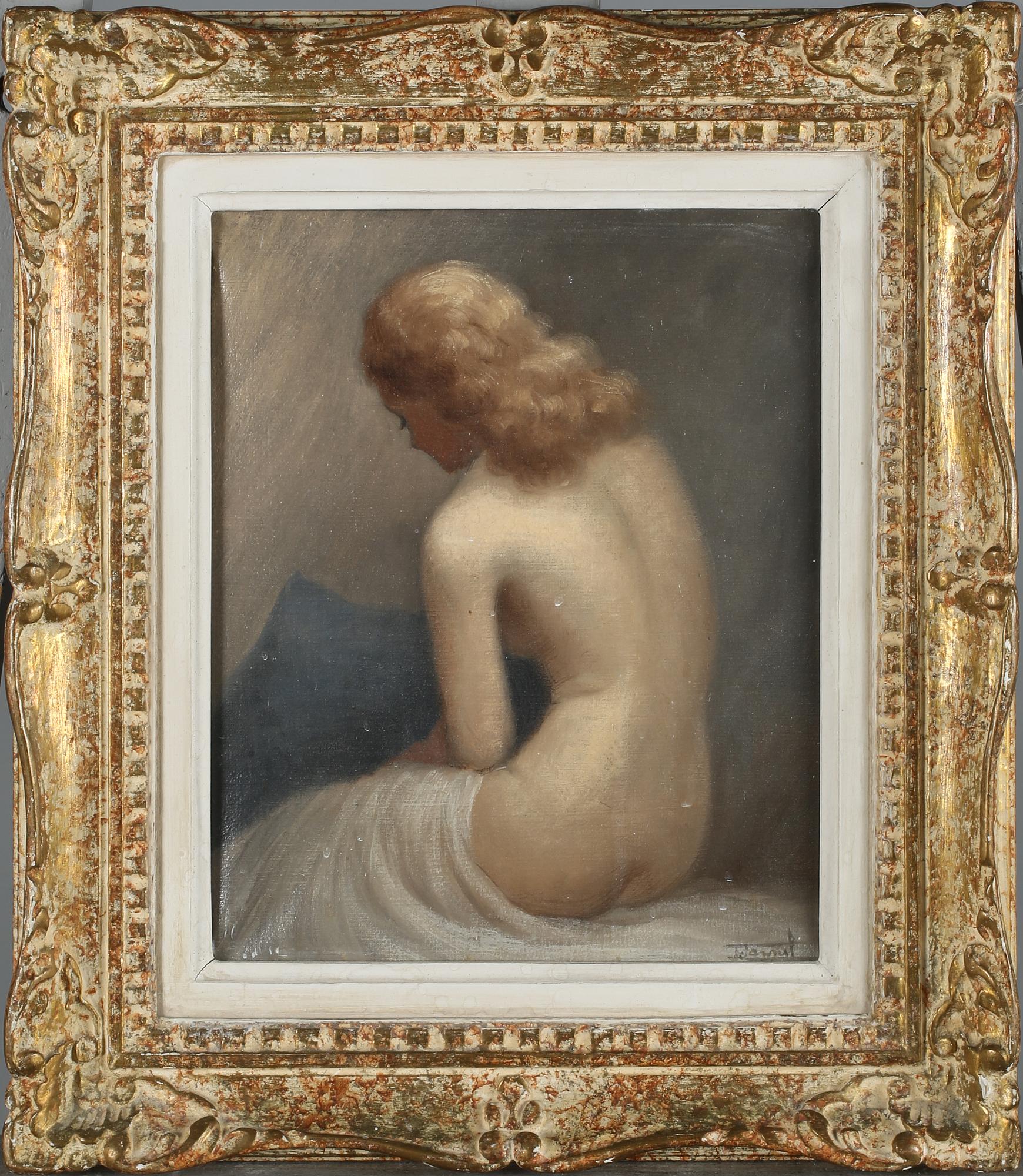 OKÄND KONSTNÄR, olja på duk, 1900-tal, otydligt signerad Jannel.