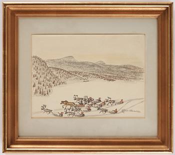 Nils Nilsson Skum, Renar, häst och akkjor.