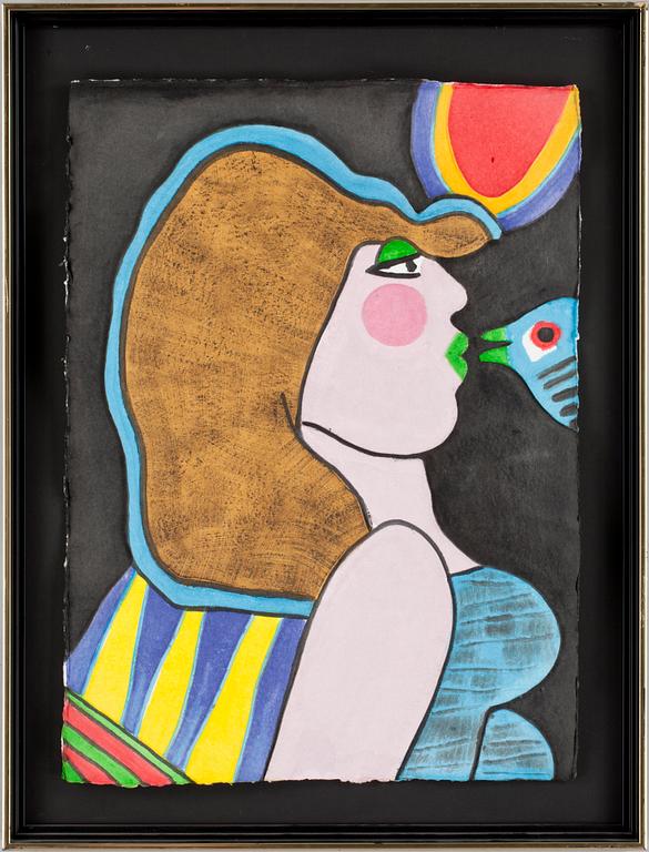 BEVERLOO CORNEILLE, carborundumetsning på duk, sign.