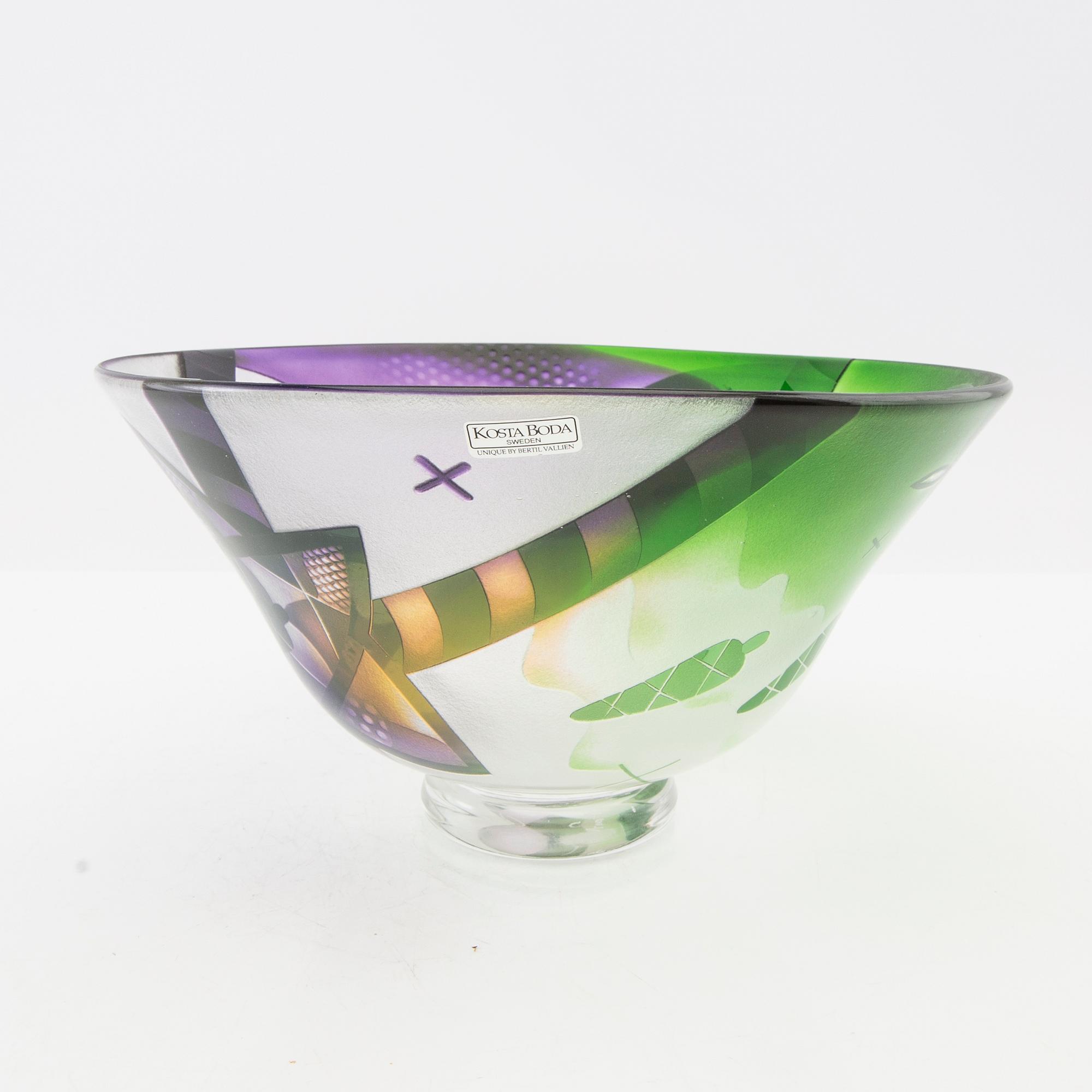 Bertil Vallien, skål signerad unik Kosta Boda.