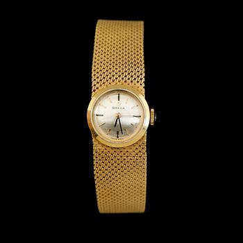 ARMBANDSUR, 18K guld, Omega. Total vikt inklusive urhus ca 43 g.